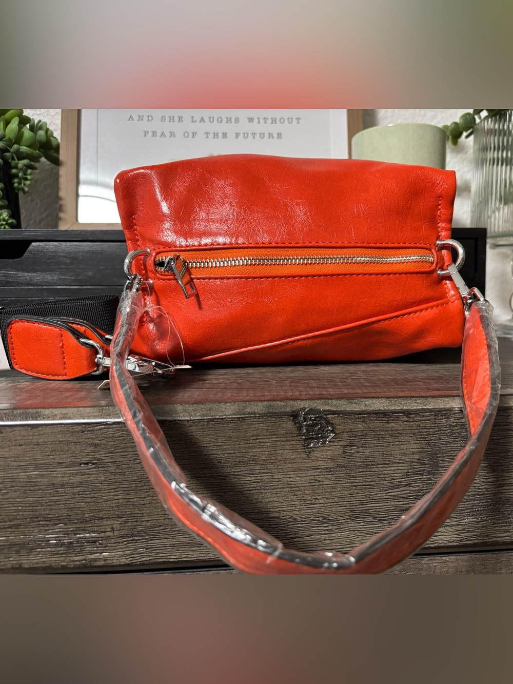 Burnt Orange Square Bag with 2 Detachable Straps - Picture 4 of 7